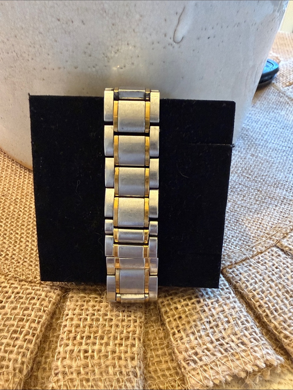 Movado Two-Tone Silver and Gold Women's Bracelet Watch with Subdial - Picture 2 of 6